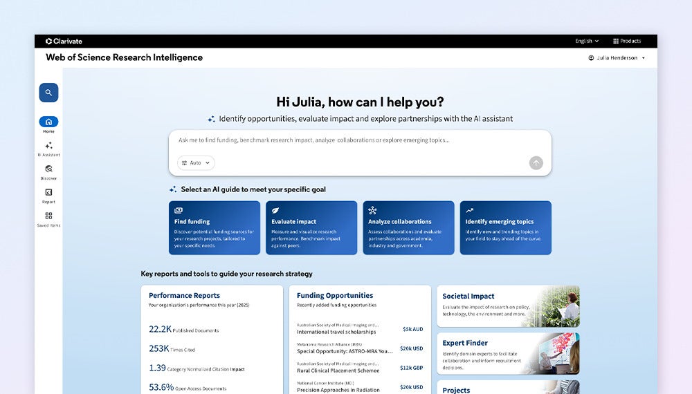 Announcing the global launch of Web of Science Research Intelligence ...