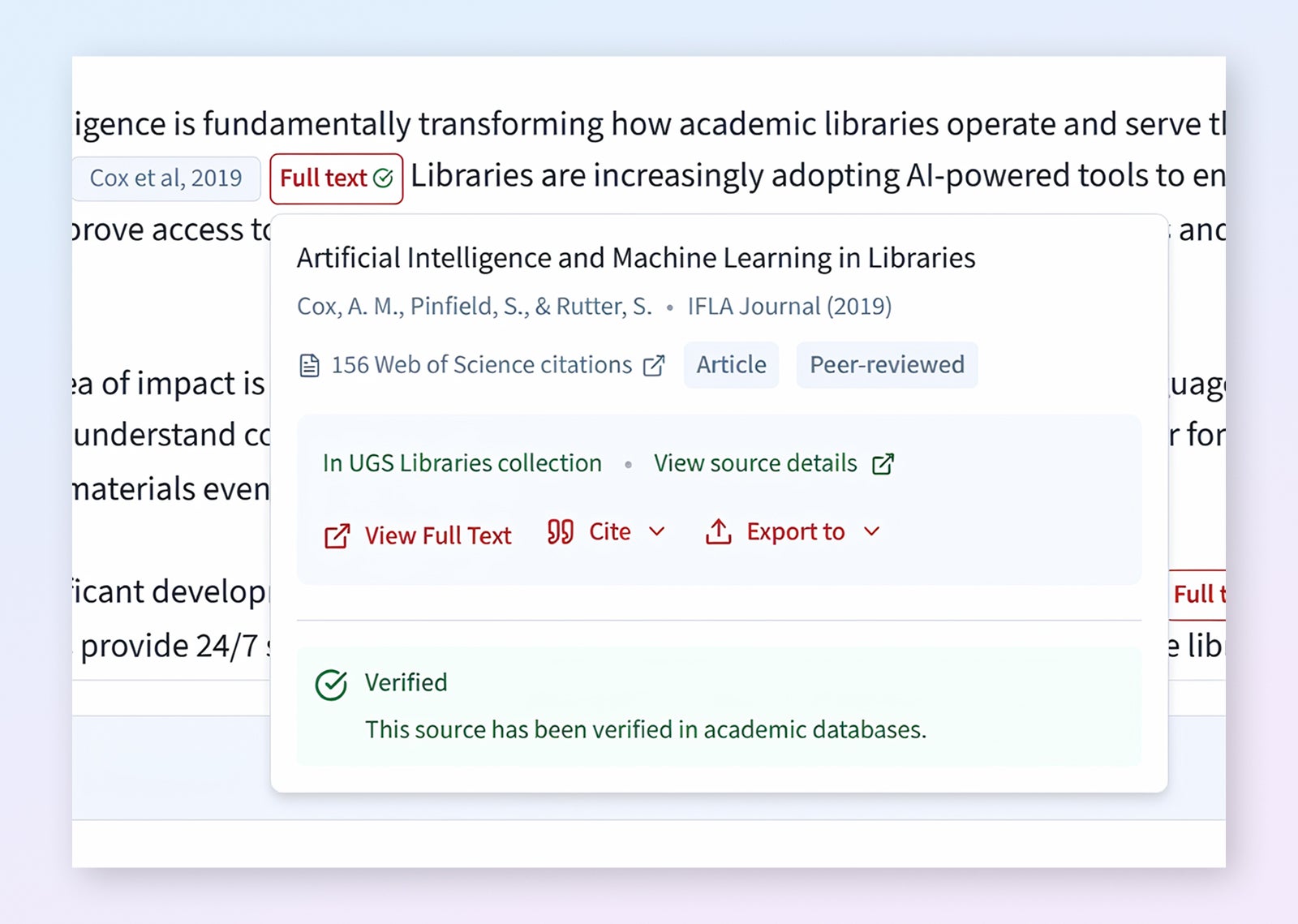 Seamless full-text access