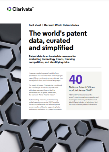 Derwent World Patents Index Factsheet