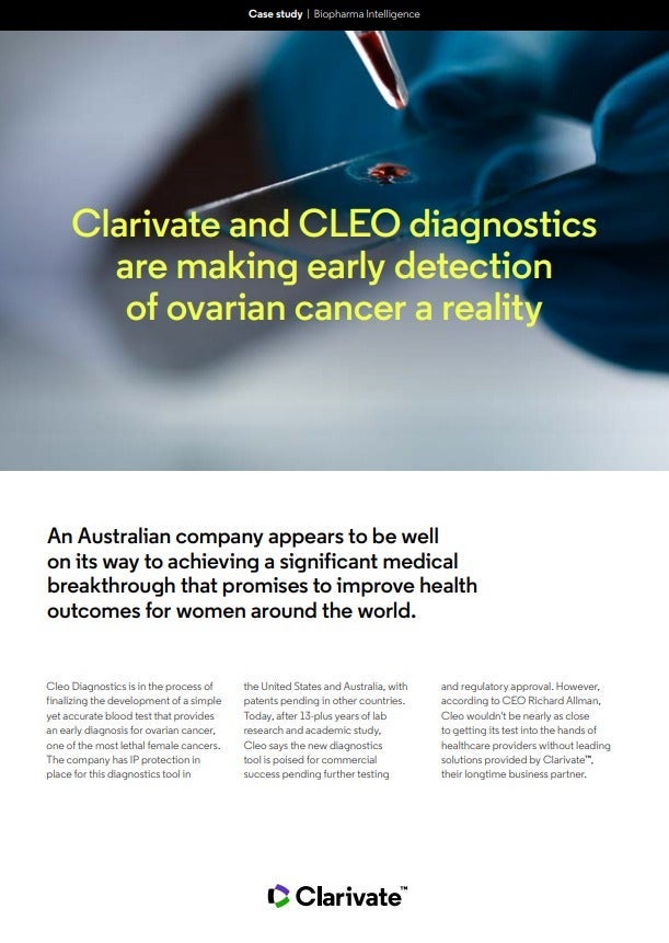 Clarivate and CLEO diagnostics are making early detection of ovarian cancer a reality