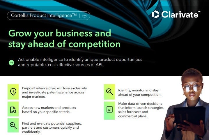 Cortellis Product Intelligence for Generics manufacturers