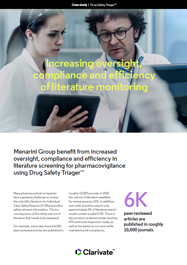 Increasing oversight, compliance and efficiency of literature monitoring