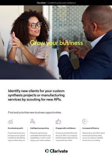 Cortellis Drug Discovery Intelligence for fine chem and custom synthesis companies