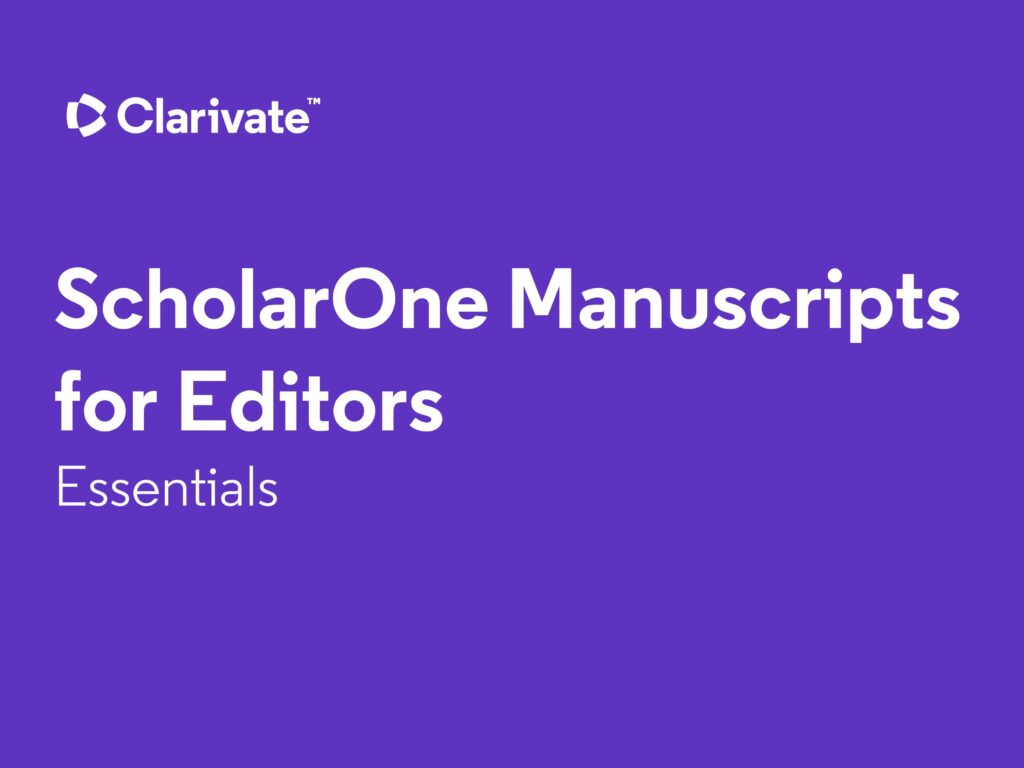 Transparent Peer Review service on ScholarOne - Clarivate