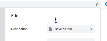 image of the Save as PDF option in Print dialogue box