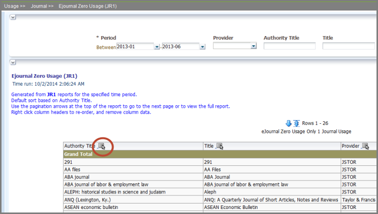 Screenshot of a column menu icon displays