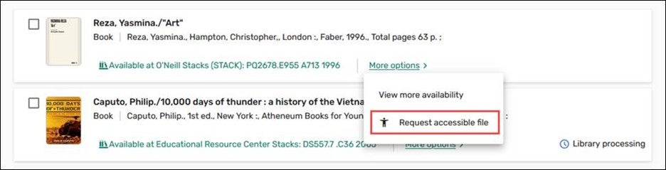Workflow to request accessible files